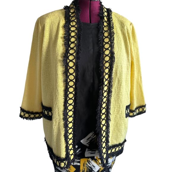 Misook Jackets & Blazers - Misook Yellow Blazer with Black Detail